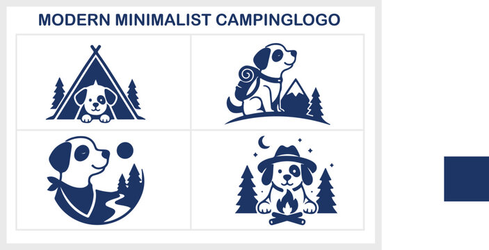 MOERN MINIMALIST CAMPING DOG LOGO