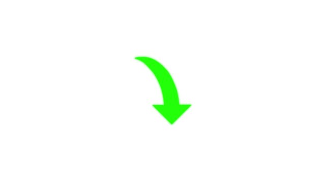 Abstract simple animated arrow pointing to down. down direction arrow icon looping animation. 4k footage.