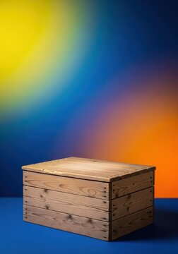 An empty wooden soapbox stage stands ready for a public speaker to deliver a passionate speech, symbolizing democratic expression, expression, impromptu, crate