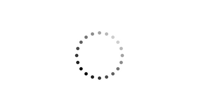 Minimalist rotating loading spinner animation on animation white background