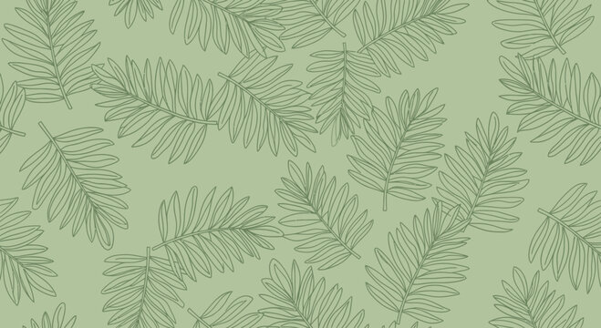 Green leaves pattern repeating design for background or wallpaper