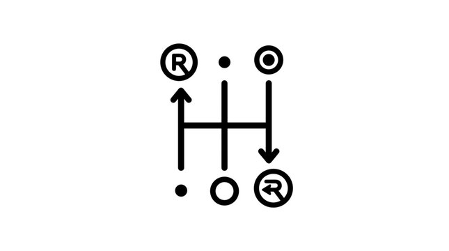 Car Gear Shift Lever Diagram.