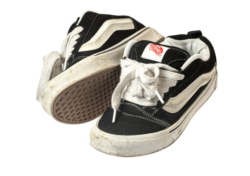 Old skool vans sneakers representing youth lifestyle and skate culture