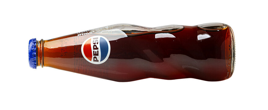 Pepsi cola glass bottle refreshing soft drink