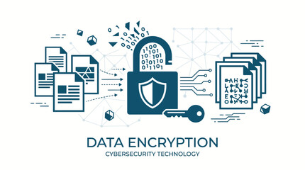 Digital data encryption security technology concept. © alfan