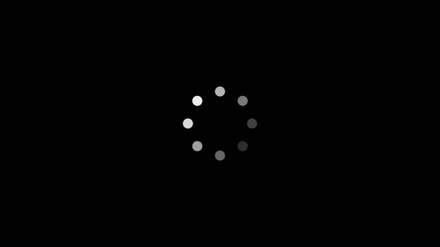 Minimalist loading spinner animation on animation black background, for web ui