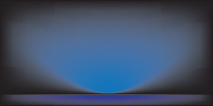 Blue glitzy TV studio background with light beams and gold highlights