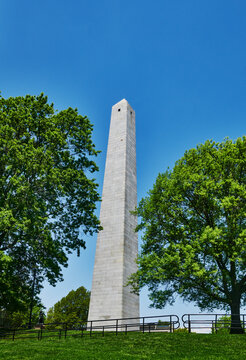 Bunker Hill Monument, a 221-foot granite obelisk located in the Charlestown neighborhood of Boston, Massachusetts, New England