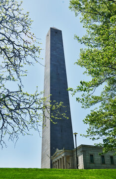 Bunker Hill Monument, a 221-foot granite obelisk located in the Charlestown neighborhood of Boston, Massachusetts, New England