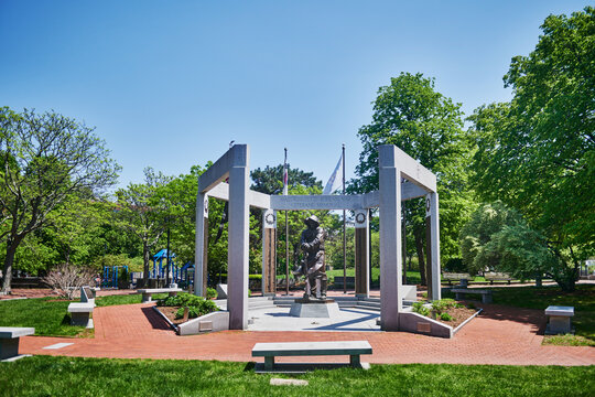 Korean War Veterans Memorial, located in Boston's Charlestown Naval Shipyard Park, Massachusetts, New England