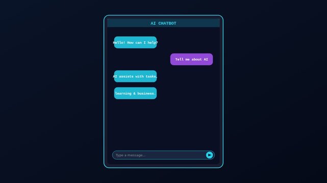 Ai chatbot interface animation: automated customer support and digital conversation animation