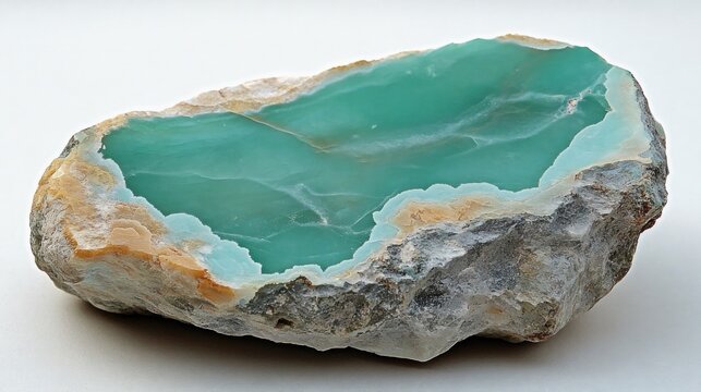Natural Blue Green Opal Gemstone Rough Raw Mineral Specimen.
