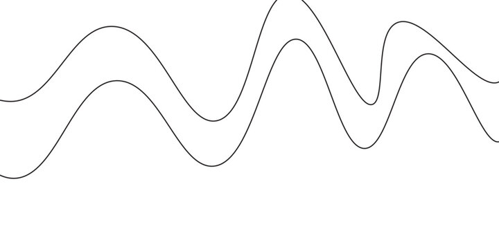 Wave lines vector illustration. Curve wave seamless pattern. Line art striped graphic template.