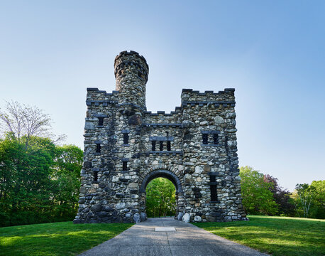 Bancroft Tower, a 56-foot-high monument built in 1900 to honor historian and statesman George Bancroft, Salisbury Park in Worcester, Massachusetts, New England