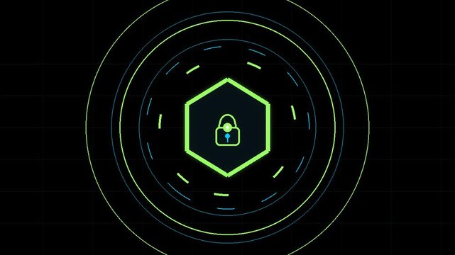 Private Data Wallet Privacy Protection Neon Vector Animation