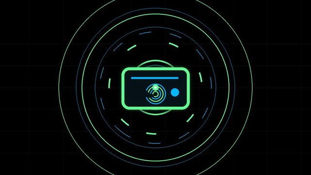 Masked Card Number Wallet Security Neon Vector Animation