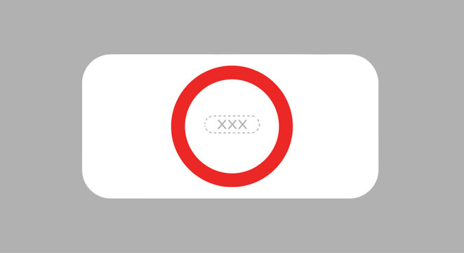 Red Circle Button With Logo.