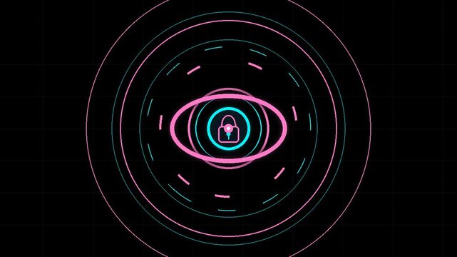 Session Lock Wallet Timeout Security Neon Vector Animation