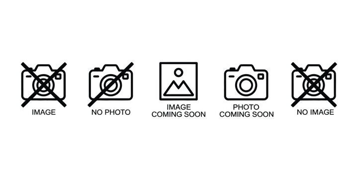 No Photo Icon Vector Featuring Image Placeholder Symbols for Picture Coming Soon and Unavailable Media Content