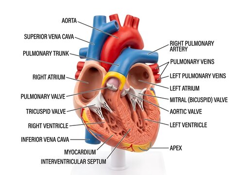 Human Heart Anatomy Diagram with Labels