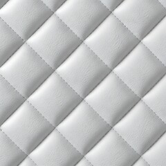 Naklejka premium White Quilted Leather Texture Arranged in Diagonal Padded Pattern