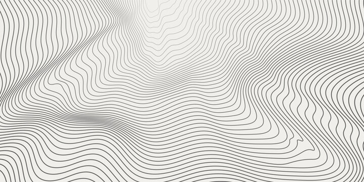 The stylized height of the topographic contour in lines and contours. The concept of a conditional geography scheme and the terrain path. Ultra wide size. Vector illustration.