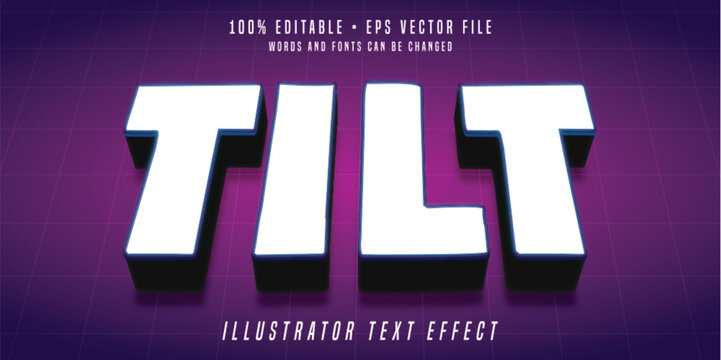 Tilt 3D editable text effect vector