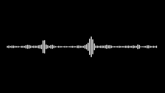 White waveform spectrum animation isolated on transparent background, modern sound visualizer equalizer, digital voice recording effect, seamless audio frequency motion, 4K