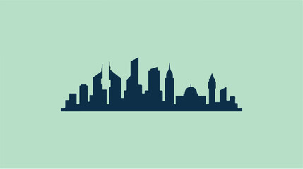 Obraz premium City Skyline Silhouette Urban Landscape.