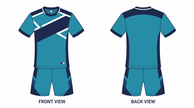 Soccer uniform vector template illustration shows front and back view