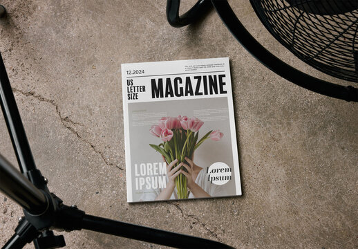 Mockup Of Customizable Us Letter Magazine