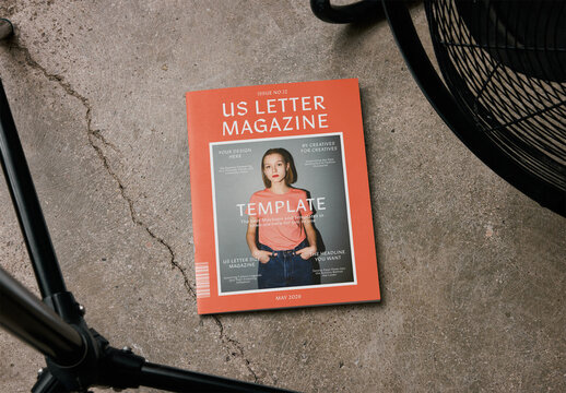Mockup Of Customizable Us Letter Magazine Cover