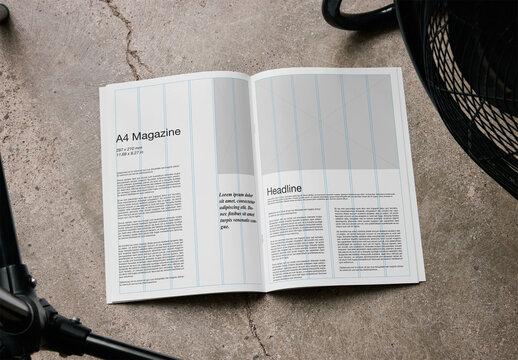 Mockup Of Customized Open A4 Magazine