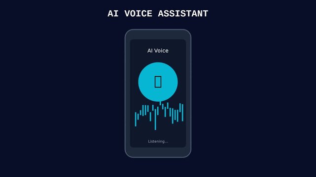 Ai voice assistant mobile app interface with dynamic sound wave animation