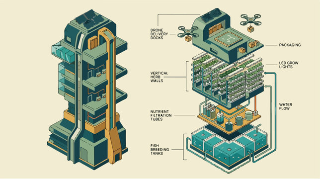 Detailed illustration of computer hardware.