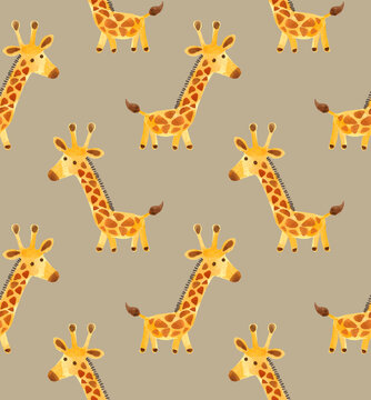 Giraffes Pattern Brown