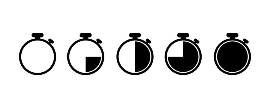Minimalist Stopwatch Progress Icon Set