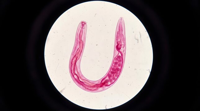 Microscopic Specimen Parasitic Worm Biology Lab