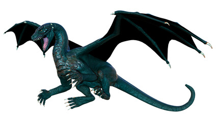 Fototapeta premium 3D Rendering Fairy Tale Dragon on White