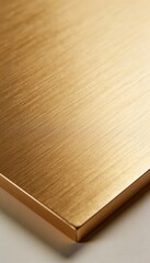 Fototapeta premium Close-up of a brushed gold metal surface with fine linear texture and subtle reflections