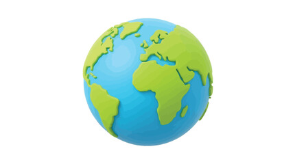Fototapeta premium Vibrant green and blue earth globe vector illustration featuring stylized continents on a circular sphere