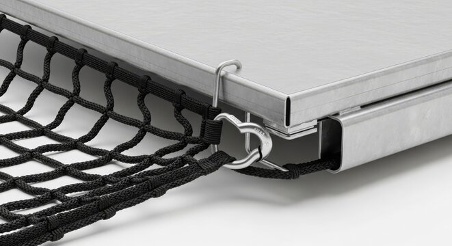 Heavy Duty Cargo Net Attachment with Metal Ring and Secure Tie Down Strap Hook System
