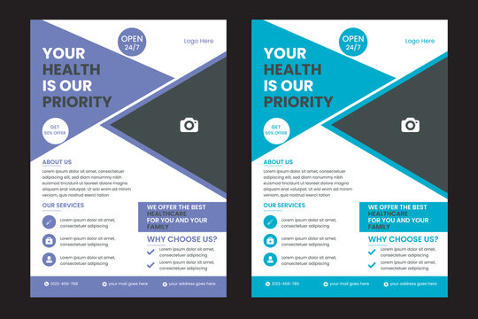 Corporate healthcare and medical cove a4 flyer design template for print Corporate business flyer template design set with orange, Medical flayer Design Template Healthcare and Medical pharmacy flyer