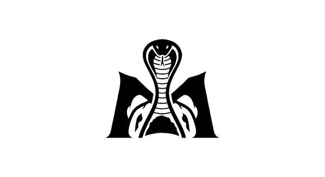 Black and white cobra snake logo design.