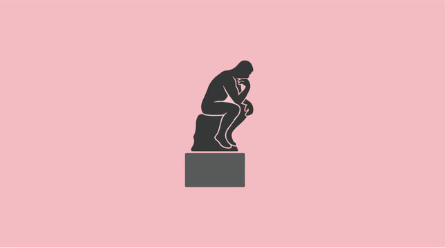 The Thinker Statue Sitting Alone Deep Thought.