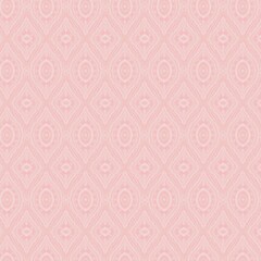 Fototapeta premium Soft pink geometric seamless pattern with delicate dotted ornamental motifs, elegant decorative background ideal for textiles, wallpaper, stationery and branding.