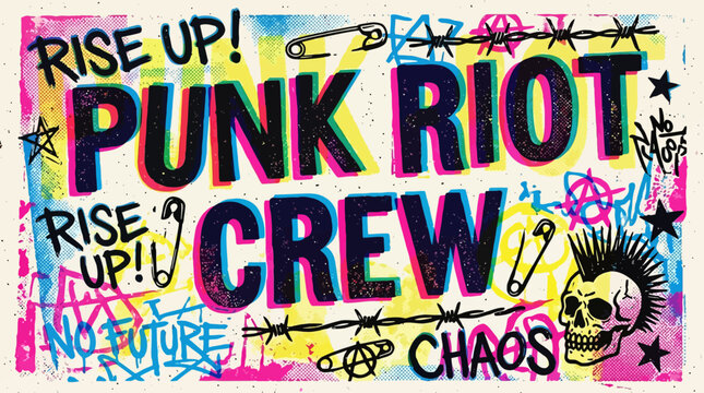 Riso overlay punk graffiti background