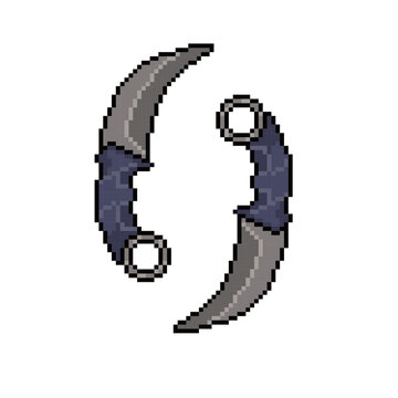 karambit sharp blade pixel art