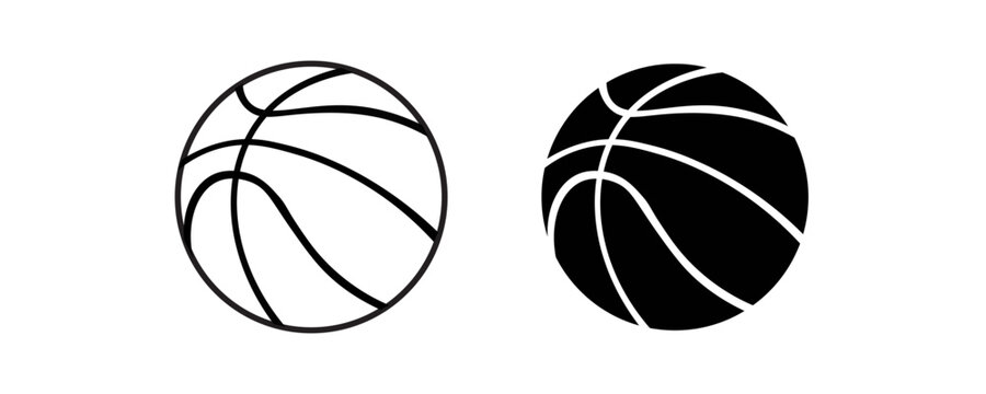 Basketball icon vector illustration, Ball Design Element Symbols stock, Basketball Sports Icon Symbol, Sports Ball sign, Basketball icons in outline, solid and orange ball panel lines