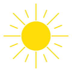 Symbol Sonne mit Sonnenstrahlen © kebox
